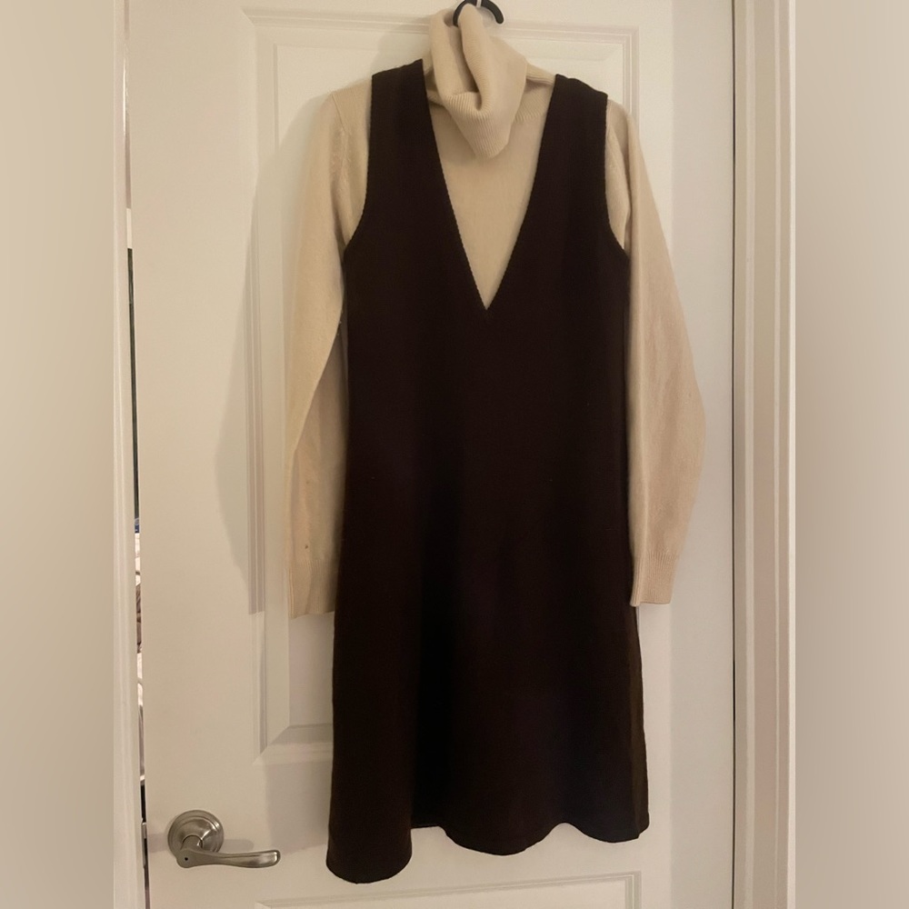 Ralph Lauren purple label 100% Cashmere Chocolate Brown sweater dress